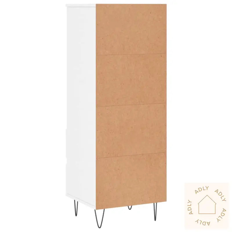 Highboard Høyglans Hvit 40X36X110 Cm Konstruert Tre