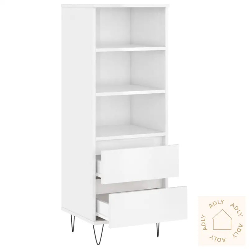 Highboard Høyglans Hvit 40X36X110 Cm Konstruert Tre