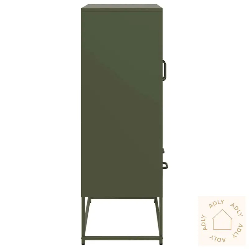 Highboard Olivengrønn 68X39X111,5 Cm Stål
