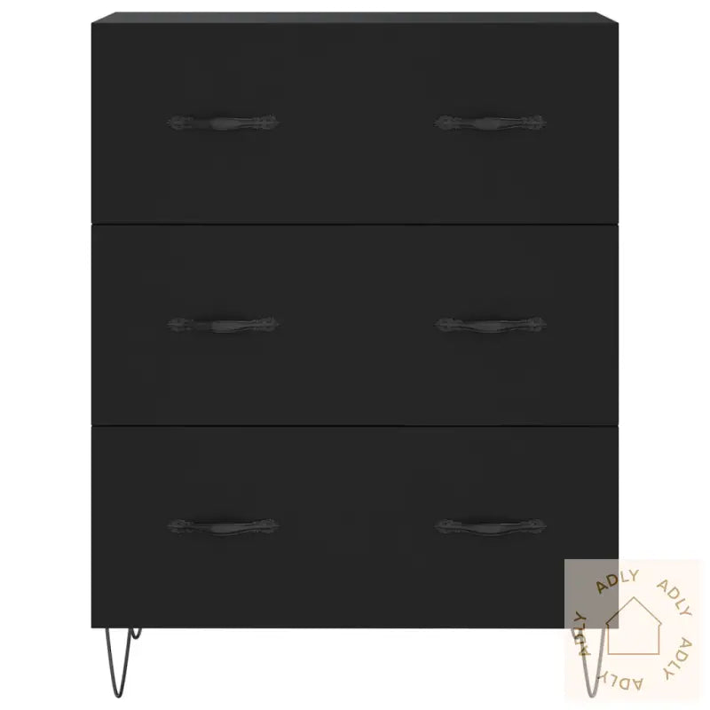 Highboard Svart 69,5X34X180 Cm Konstruert Tre
