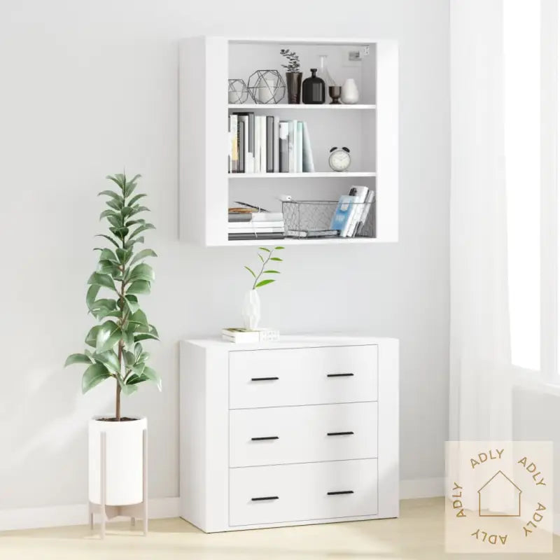 Highboard Hvit Konstruert Tre