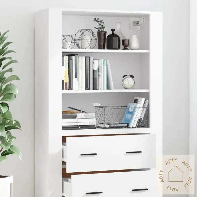 Highboard Hvit Konstruert Tre