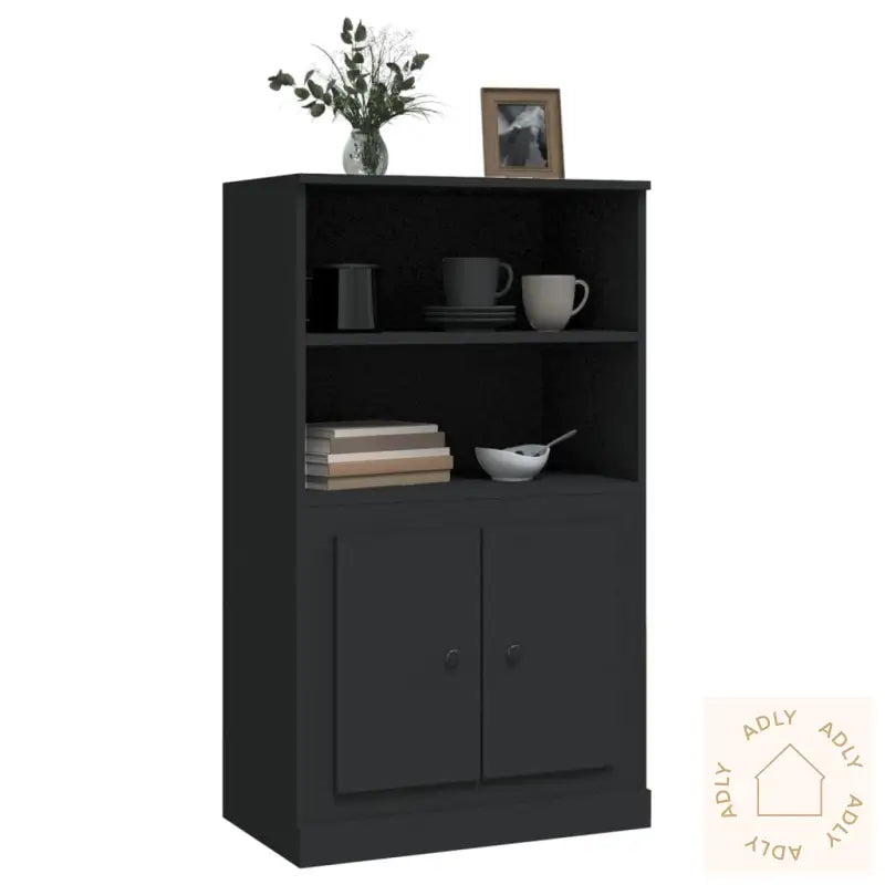 Highboard Svart 60X35,5X103,5 Cm Konstruert Tre