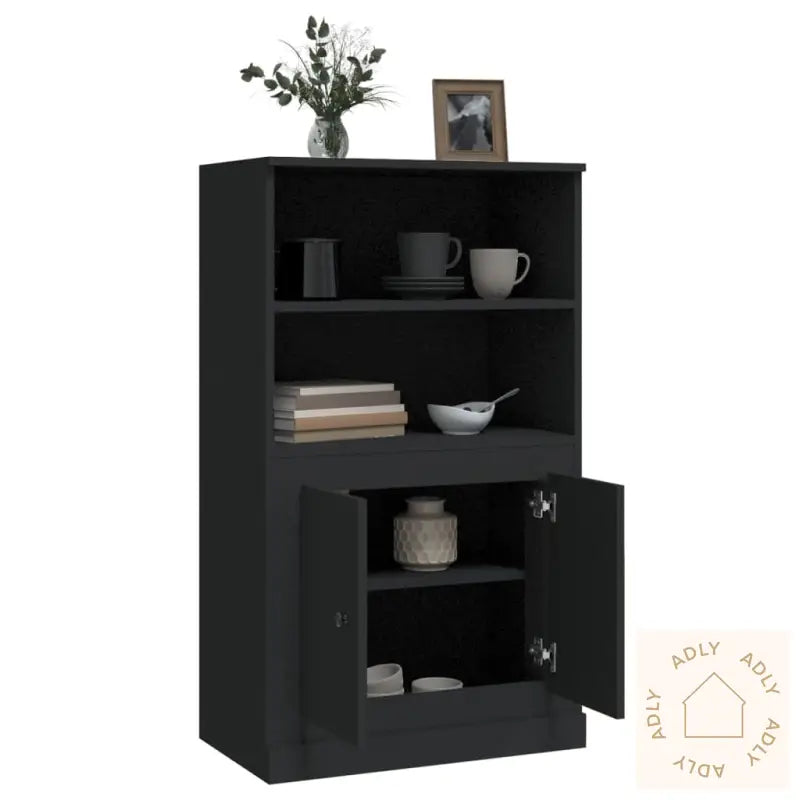 Highboard Svart 60X35,5X103,5 Cm Konstruert Tre