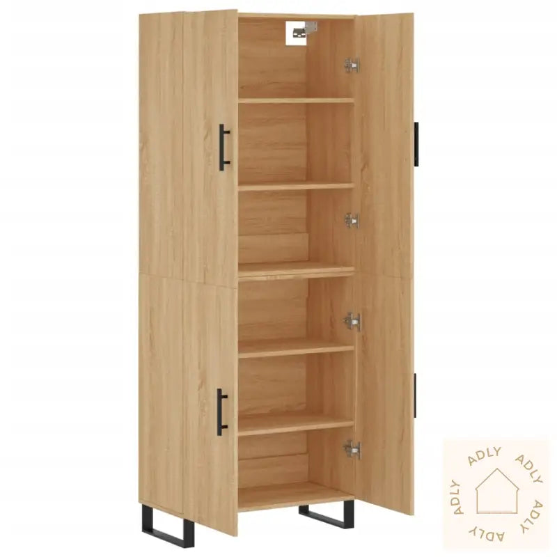 Highboard Sonoma Eik 69,5X34X180 Cm Konstruert Tre