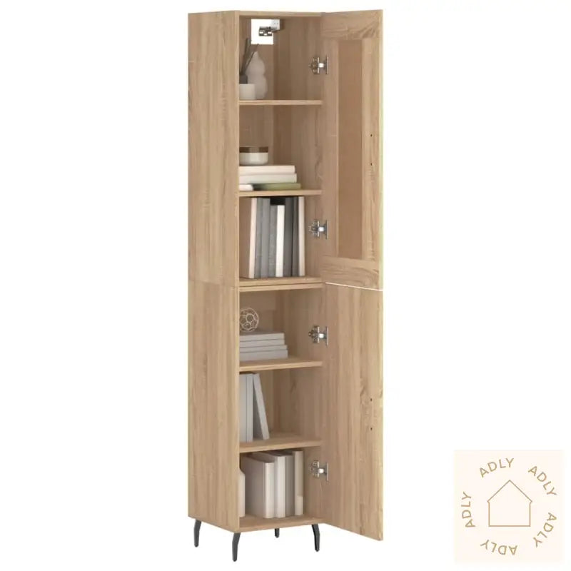 Highboard Sonoma Eik 34,5X34X180 Cm Konstruert Tre