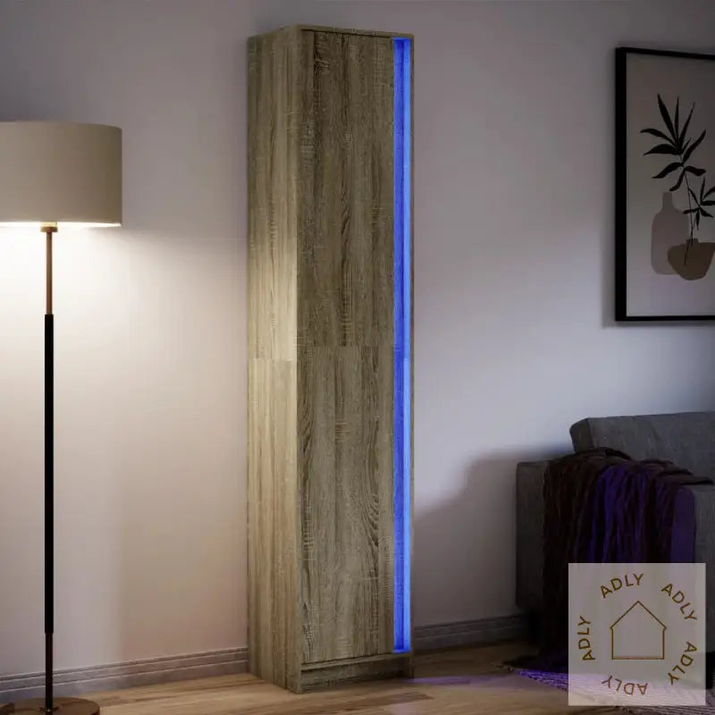 Garderobe Med Led Sonoma Eik 41,5X32,5X200 Cm Konstruert Tre