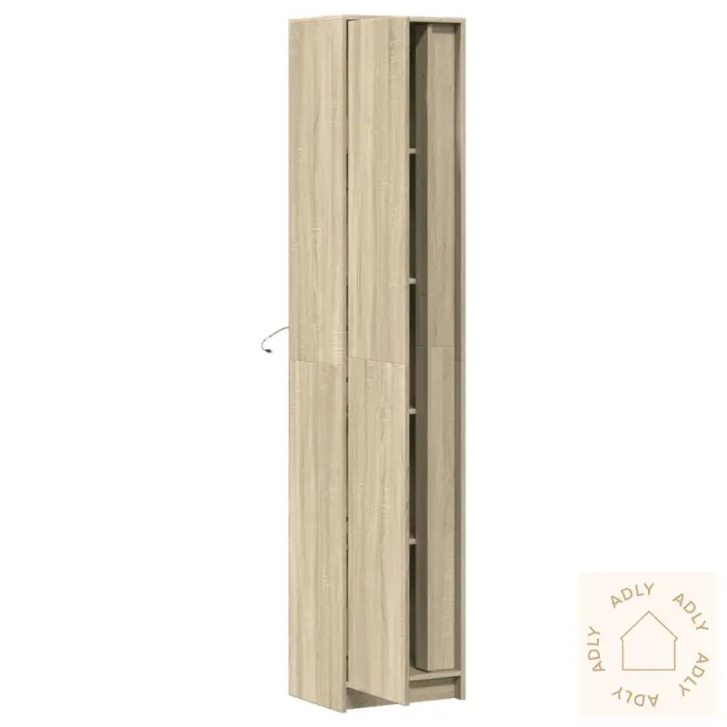 Garderobe Med Led Sonoma Eik 41,5X32,5X200 Cm Konstruert Tre