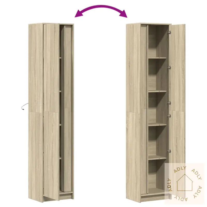 Garderobe Med Led Sonoma Eik 41,5X32,5X200 Cm Konstruert Tre