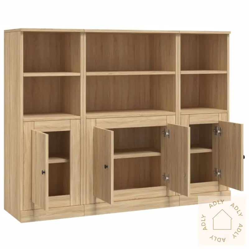 Highboards 3 Stk Sonoma Eik Konstruert Tre