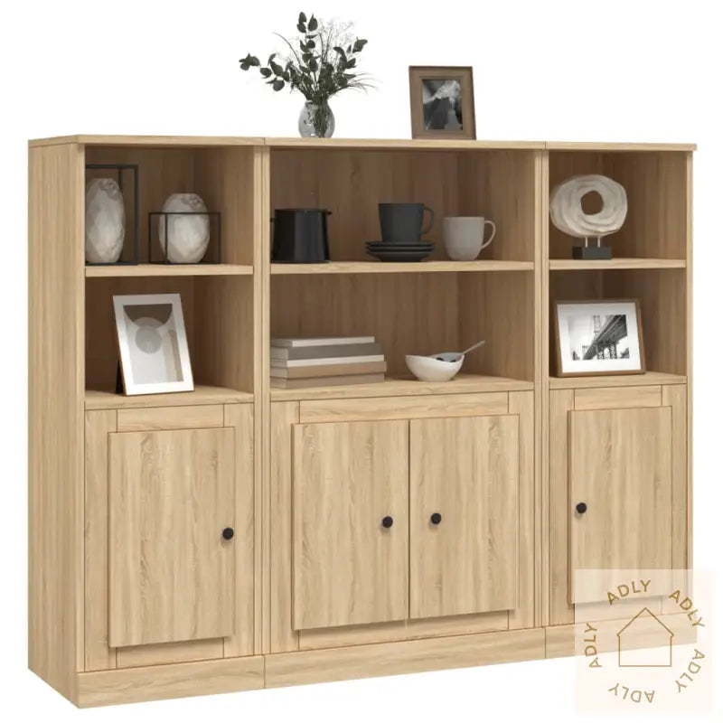 Highboards 3 Stk Sonoma Eik Konstruert Tre
