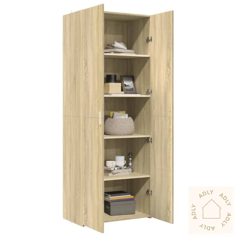 Highboard Sonoma Eik 70X42,5X185 Cm Konstruert Tre