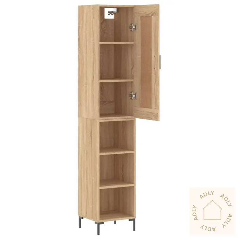 Highboard Sonoma Eik 34,5X34X180 Cm Konstruert Tre
