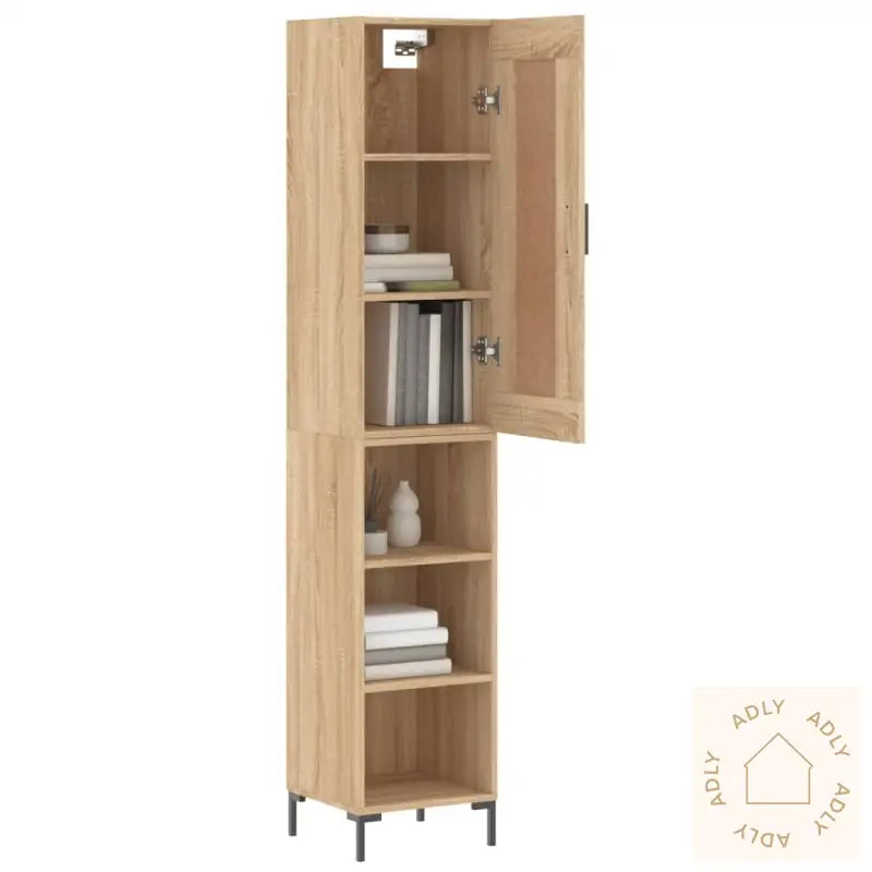 Highboard Sonoma Eik 34,5X34X180 Cm Konstruert Tre