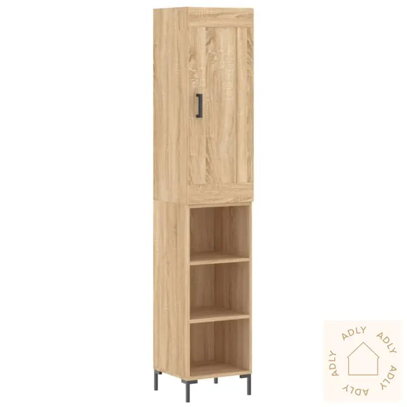 Highboard Sonoma Eik 34,5X34X180 Cm Konstruert Tre