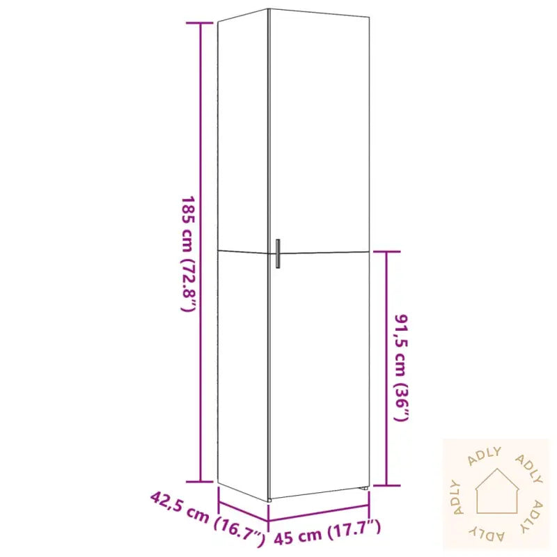 Hylle Sonoma Eik 45X42,5X185 Cm Konstruert Tre