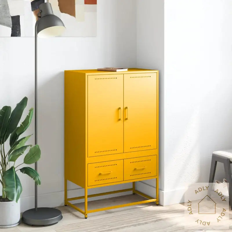Highboard Sennepsgul 68X39X111,5 Cm Stål