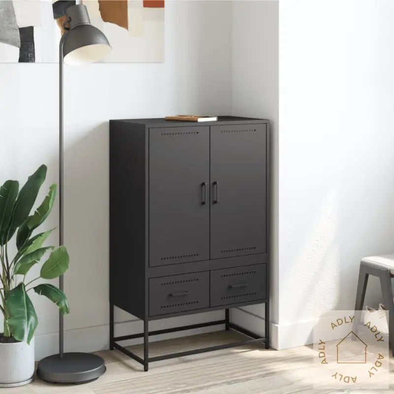 Highboard Svart 68X39X111,5 Cm Stål