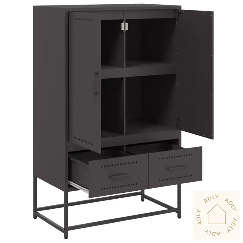 Highboard Svart 68X39X111,5 Cm Stål
