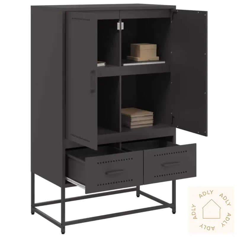 Highboard Svart 68X39X111,5 Cm Stål