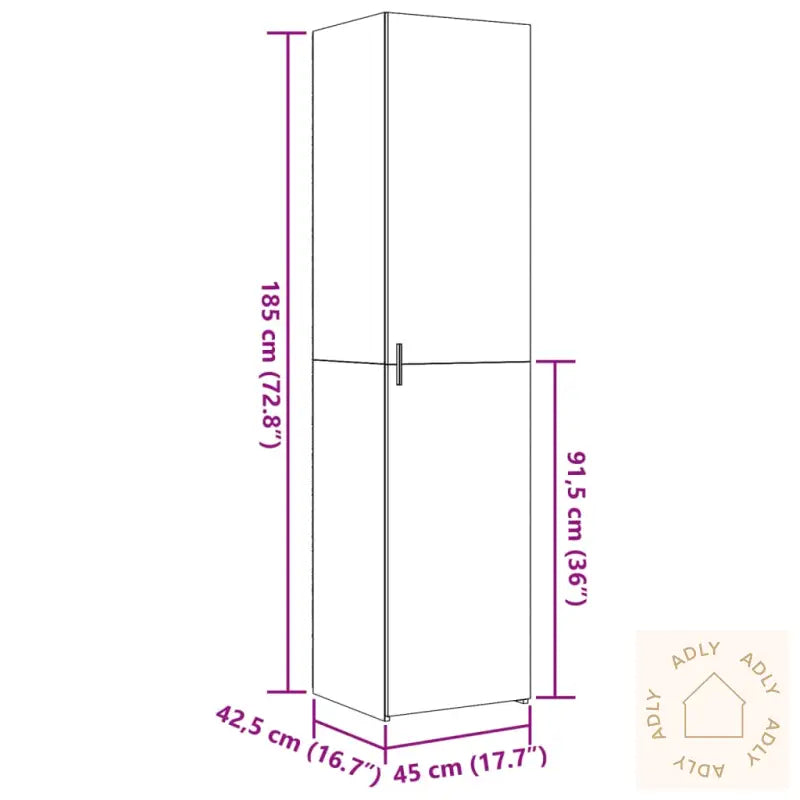 Hylle Svart 45X42,5X185 Cm Konstruert Tre