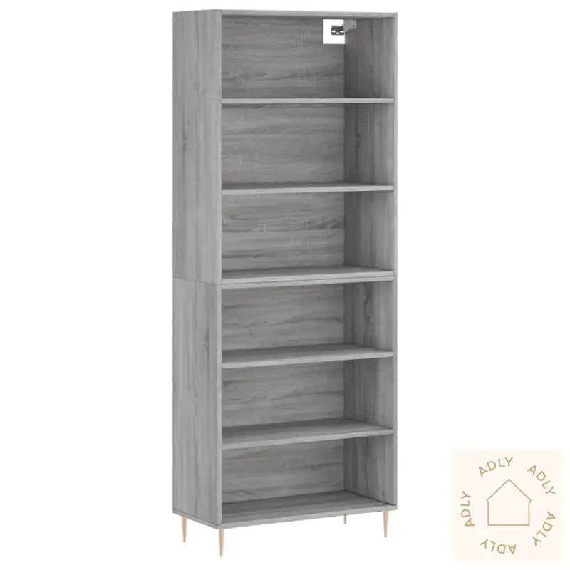 Highboard Betonggrå 69,5X32,5X180 Cm Konstruert Tre