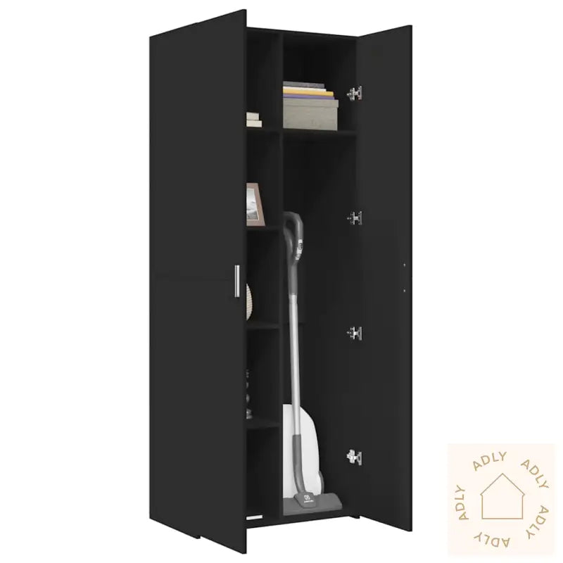 Highboard Svart 70X42,5X185 Cm Konstruert Tre