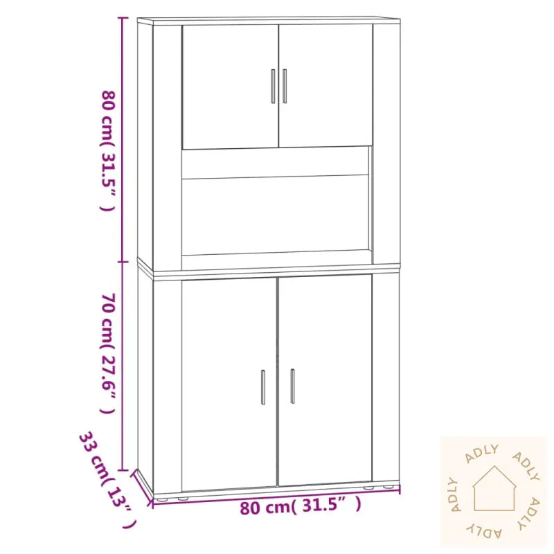 Highboard Svart Konstruert Tre