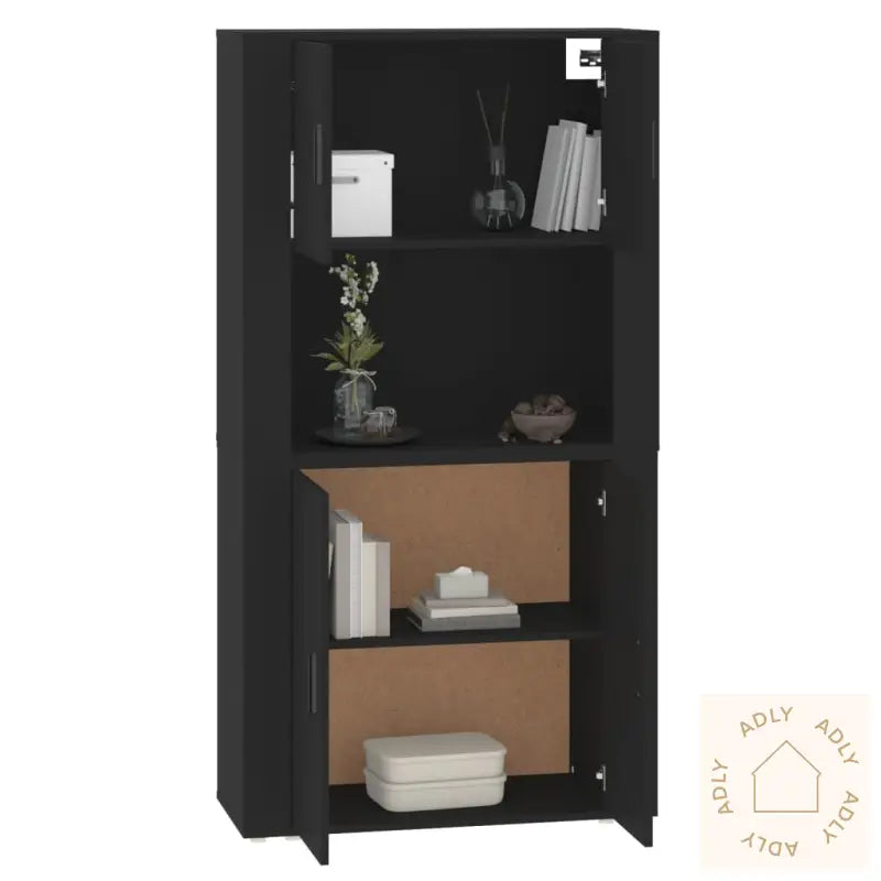 Highboard Svart Konstruert Tre