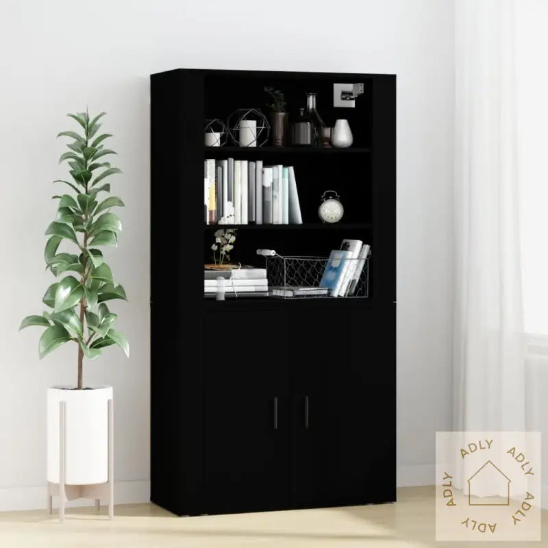 Highboard Svart Konstruert Tre