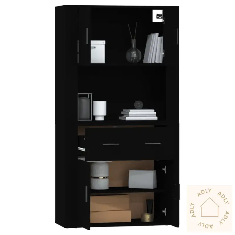 Highboard Svart Konstruert Tre