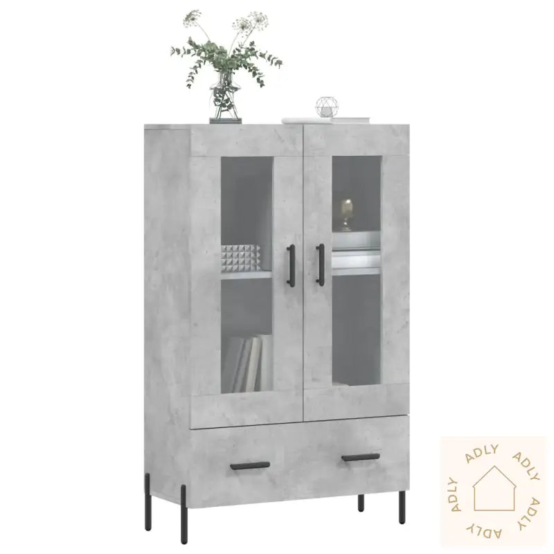 Highboard Betonggrå 69,5X31X115 Cm Konstruert Tre
