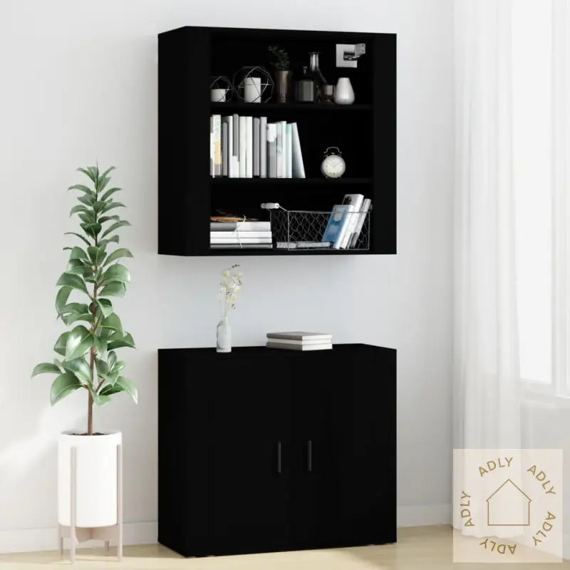 Highboard Svart Konstruert Tre
