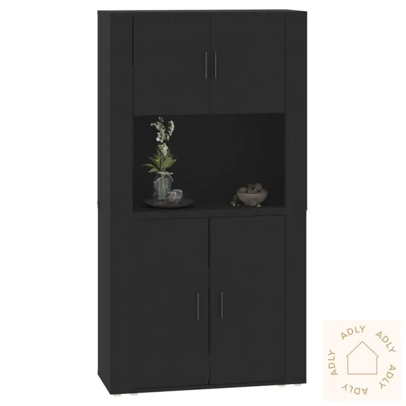 Highboard Svart Konstruert Tre