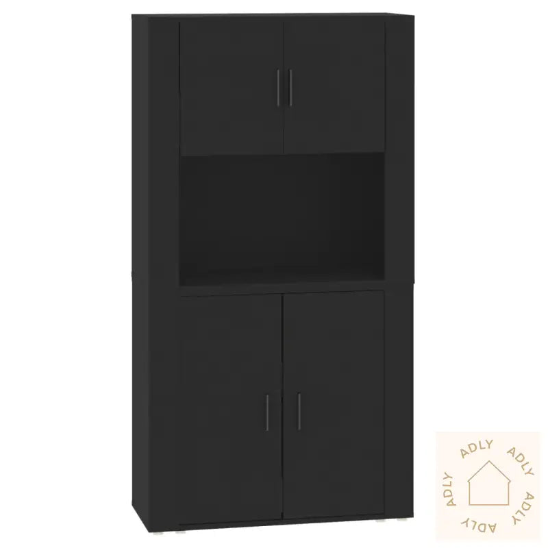 Highboard Svart Konstruert Tre