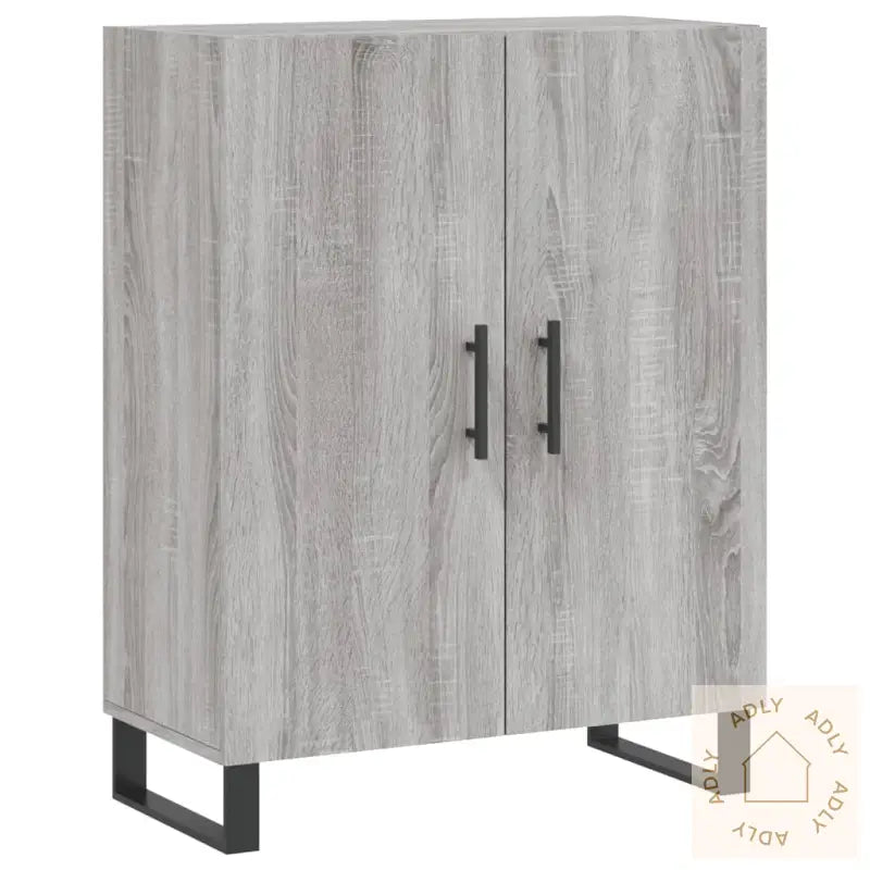 Highboard Grå Sonoma 69,5X34X180 Cm Konstruert Tre