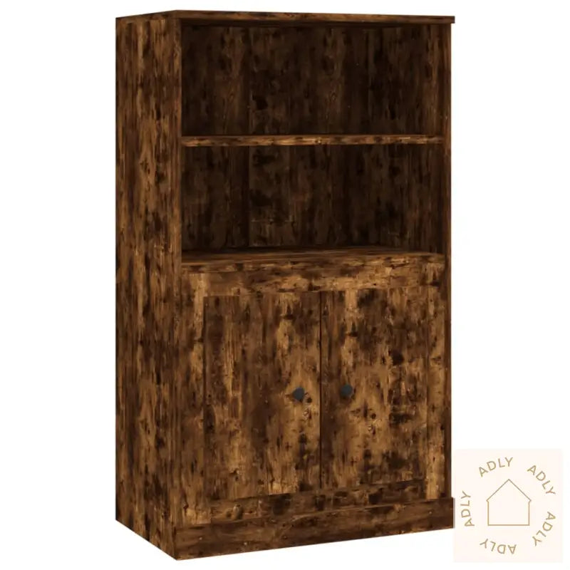 Highboard Røkt Eik 60X35,5X103,5 Cm Konstruert Tre