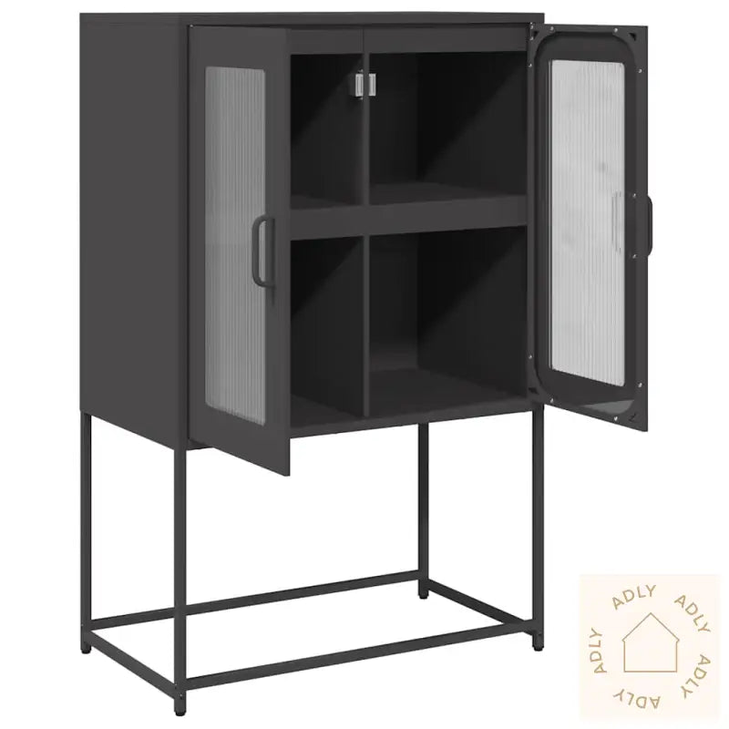 Highboard Sort 68X39X107 Cm Stål