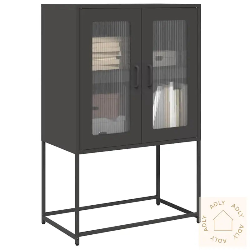 Highboard Sort 68X39X107 Cm Stål