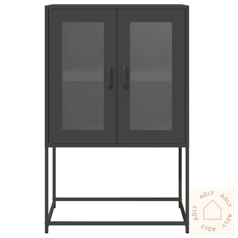Highboard Sort 68X39X107 Cm Stål