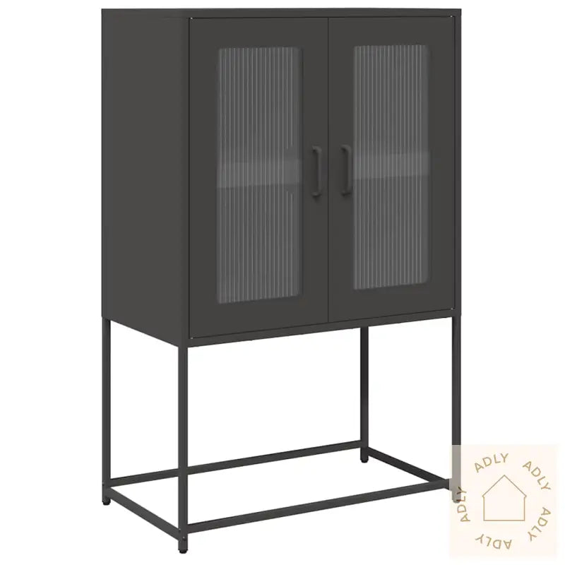 Highboard Sort 68X39X107 Cm Stål