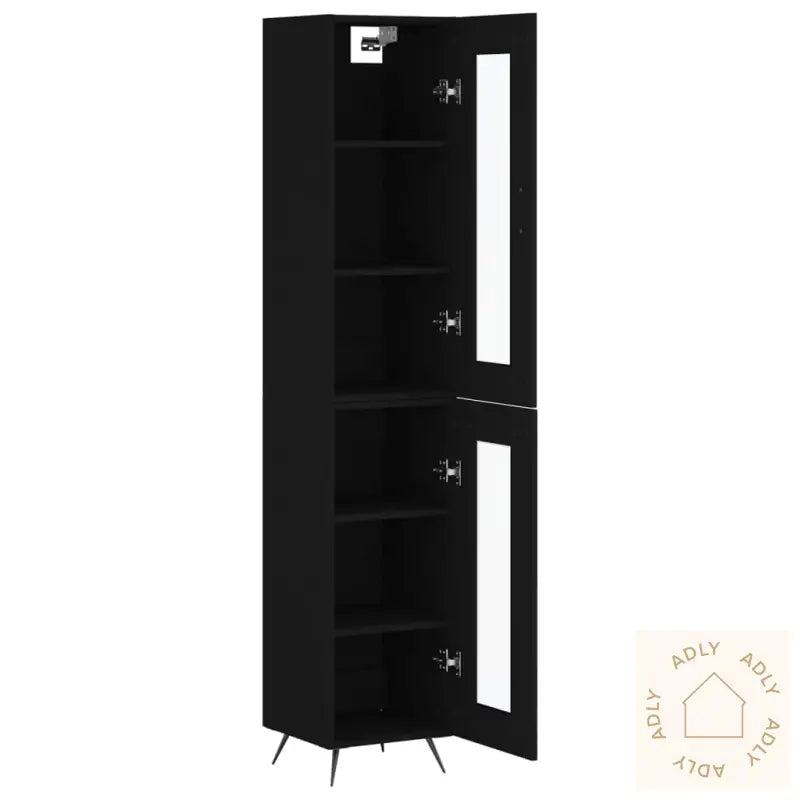 Highboard Svart 34,5X34X180 Cm Konstruert Tre