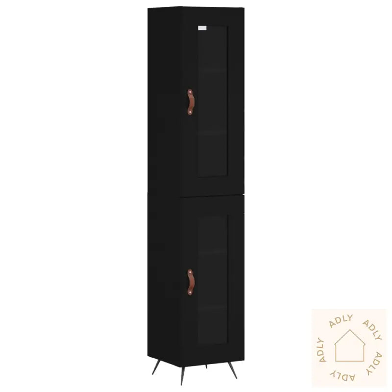 Highboard Svart 34,5X34X180 Cm Konstruert Tre