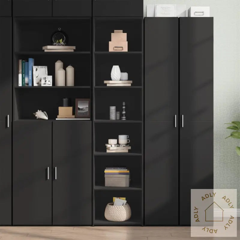 Highboard Svart 45X41X185 Cm Konstruert Tre