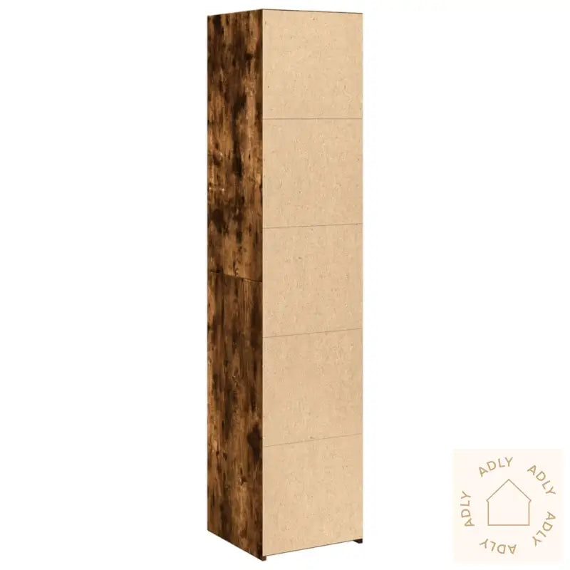 Highboard Røkt Eik 40X41X185 Cm Konstruert Tre