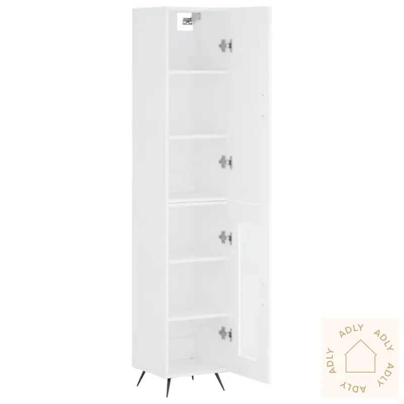 Highboard Hvit 34,5X34X180 Cm Konstruert Tre