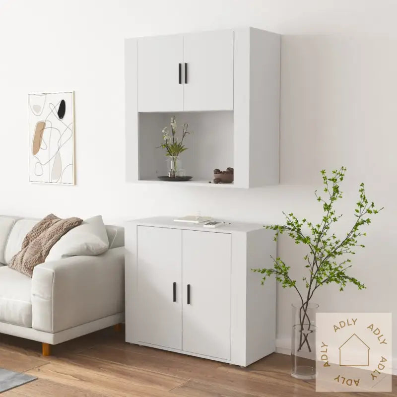 Highboard Hvit Konstruert Tre