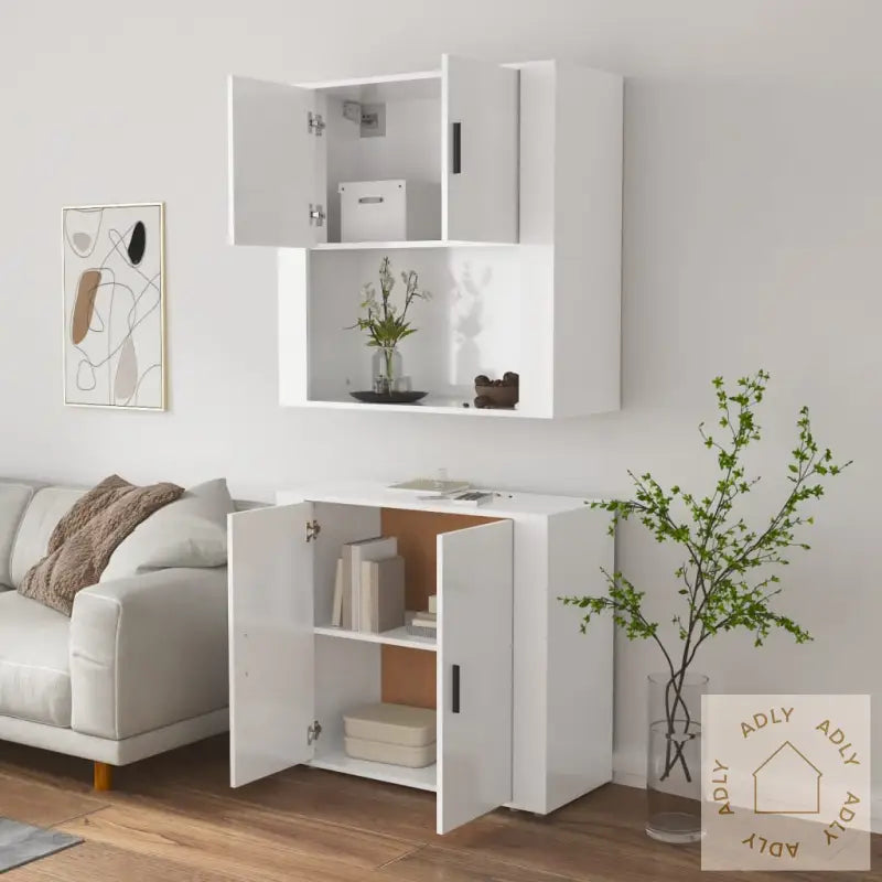 Highboard Hvit Konstruert Tre