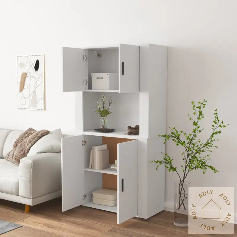 Highboard Hvit Konstruert Tre