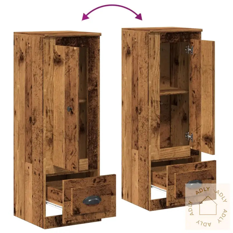 Highboard Gammelt Tre 36X35,5X103,5 Cm Konstruert Tre